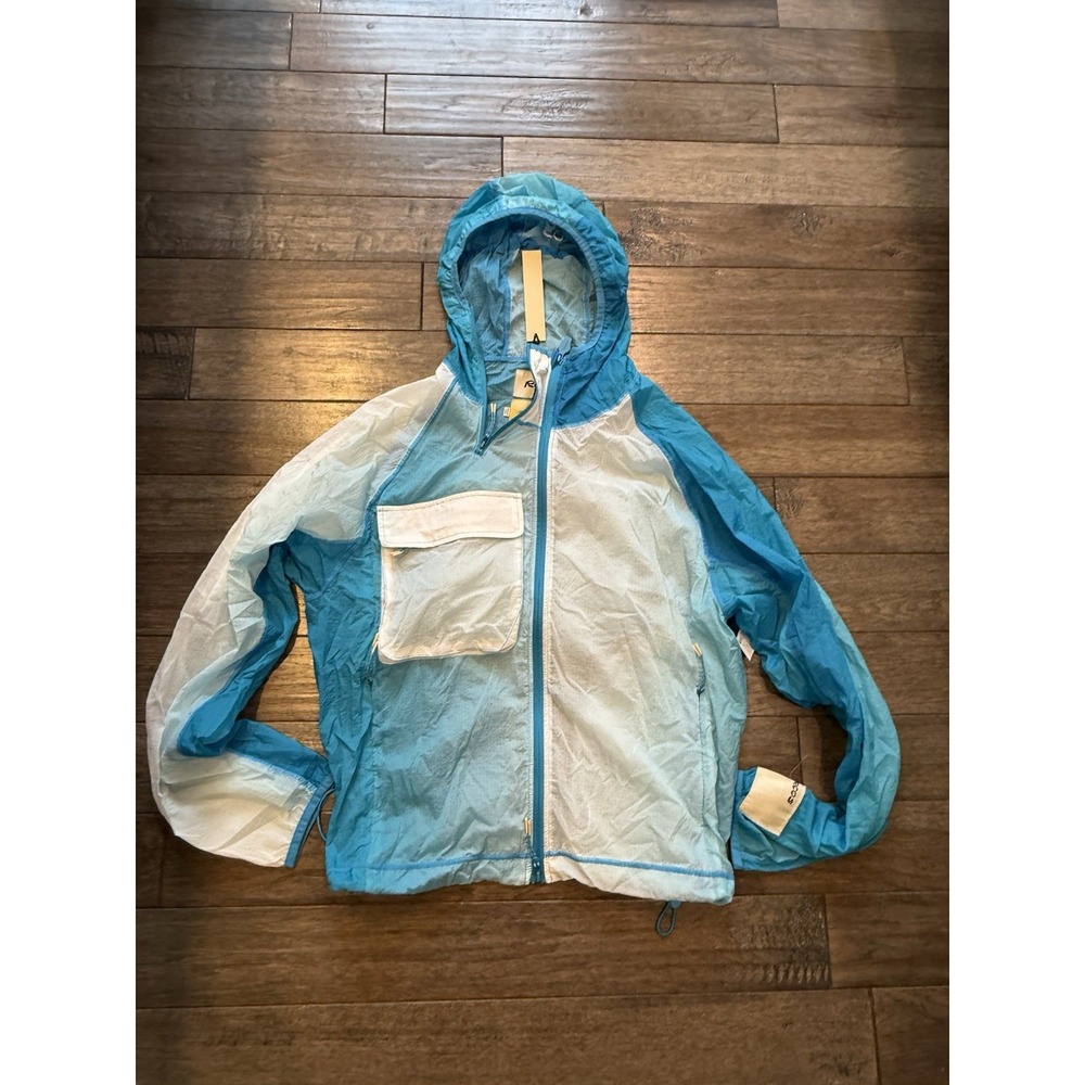 RC Outdoor Supply Windbreaker Men M Blue Colorblock Ripstop Hood Full Zip Jacket